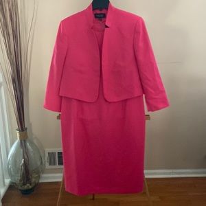 Pink Black Label by Evan Picone dress with cropped jacket